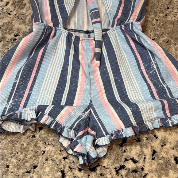 Striped Blue and Pink Romper - Picture 4 of 5